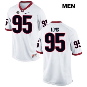 Men's Georgia Bulldogs NCAA #95 Marshall Long Nike Stitched White Authentic College Football Jersey FJB1354QZ